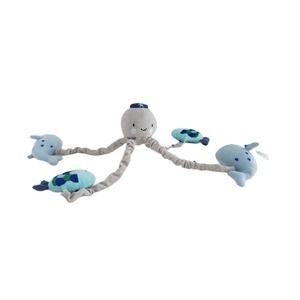 Lambs & Ivy Oceania Blue/Gray Whale/Fish Nautical/Ocean Musical Baby Crib Mobile